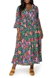 LEOTA LEOTA SARIAH FLORAL PRINT RUFFLE DRESS