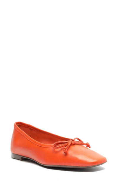 Schutz Arissa Nappa Leather Flat In Flame Orange