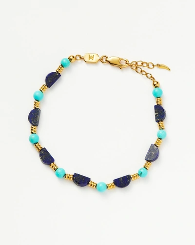 Missoma Zenyu 18ct Recycled Yellow Gold-plated Vermeil Brass And Lapis Bracelet In 18ct Gold Plated/lapis & Turquoise