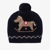 Patachou Blue Knitted Rocking Horse Hat In Blue