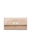 FERRAGAMO WANDA BEIGE CONTINENTAL WALLET CLUTCH