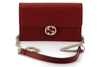 GUCCI GUCCI RED LEATHER ICON CROSSBODY SHOULDER WOMEN'S BAG