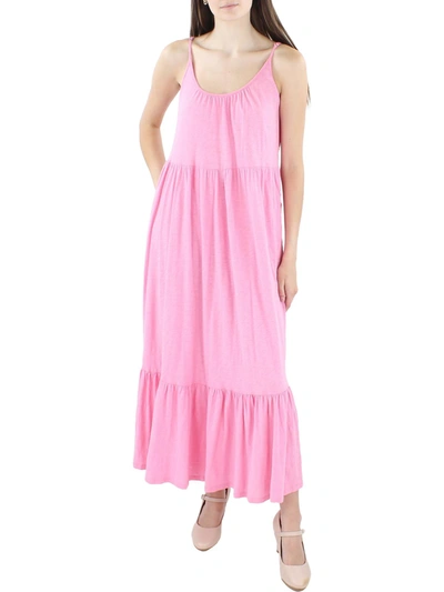 Z Supply Womens Tiered Long Maxi Dress In Pink
