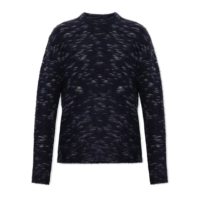 Acne Studios Kristova Brushed Jacquard-knit Jumper In Navy