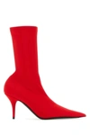 Balenciaga Red Fabric Knife Ankle Boots In Red