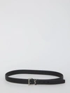 Saint Laurent Logo Loop Belt In Black