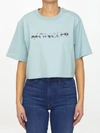 MONCLER CROPPED T-SHIRT WITH LOGO