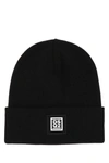Dsquared2 Wool Beanie With Rubber Logo In Black