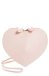 Alaïa Le Coeur Leather Crossbody Bag In 420 Rose Dragee