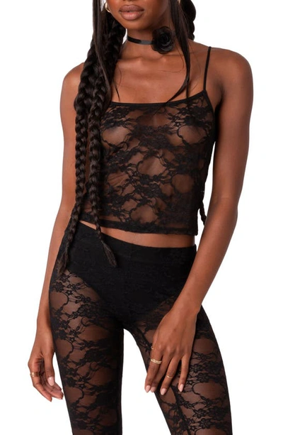Edikted Gianna Sheer Lace Camisole In Black