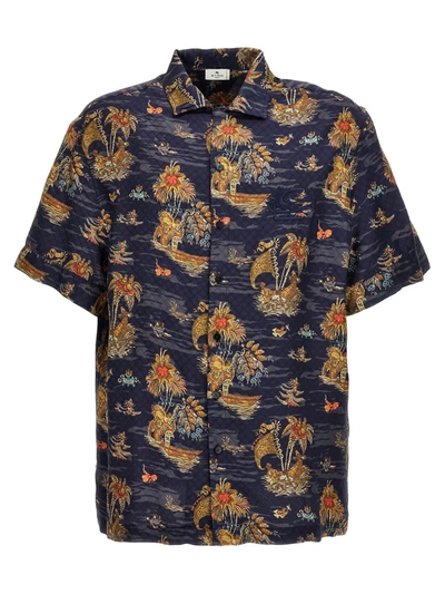 ETRO ETRO EMBROIDERED LOGO PRINT SHIRT