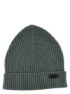 BRIONI ENGLISH RIBBED BEANIE HATS GREEN