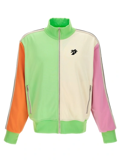 Palm Angels Hunter Colorblock Track Sweatshirt Multicolor In Green