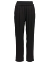 Fabiana Filippi Black Loose Pants With Toanl Elastic Waistband In Viscose In Black
