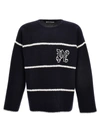 PALM ANGELS PA MONOGRAM STRIPED SWEATER SWEATER, CARDIGANS BLUE