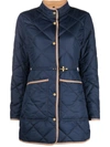 Fay Quilted Fitted Jacket In Blue