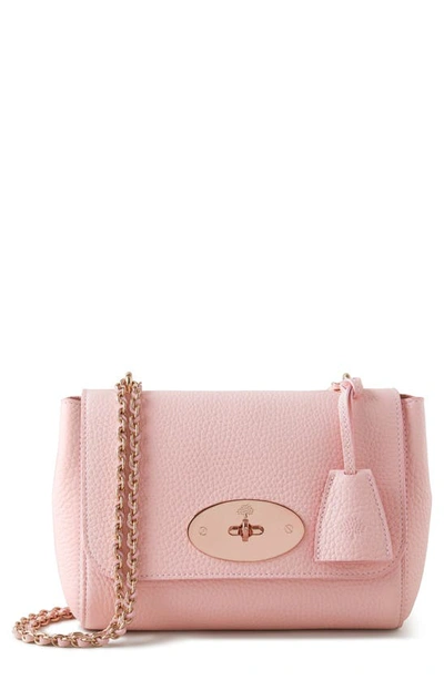 Mulberry Lily Heavy Grain Leather Convertible Shoulder Bag In Powder Rose