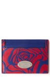 Mulberry Leather Card Case In Pigment Blue-lancaster Red