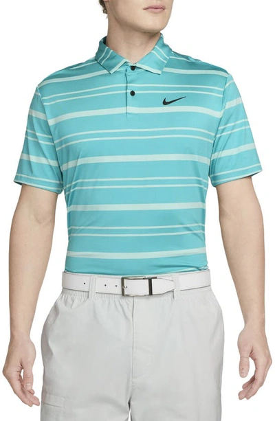 Nike Men's Dri-fit Tour Striped Golf Polo In Green