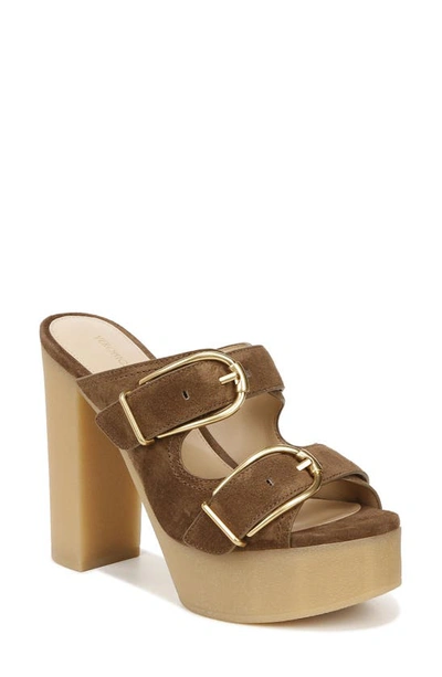 Veronica Beard Garrick Platform Slide Sandal In Mocha Brown