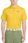 Nike Dri-fit Tour Floral Performance Golf Polo In Yellow