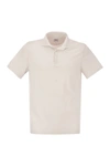 Fedeli Short-sleeve Cotton Polo Shirt In Pearl