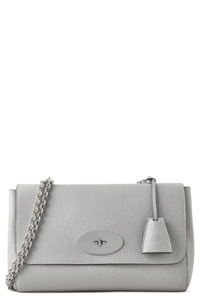 Mulberry Medium Leather Lily Shoulder Bag In Pale Grey