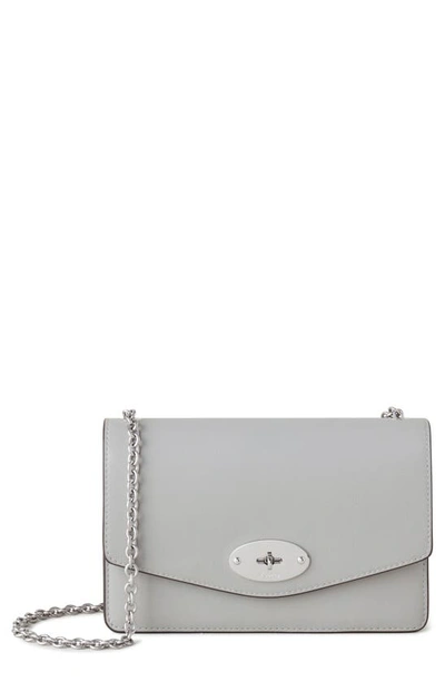 Mulberry Small Darley Leather Clutch In Pale Grey