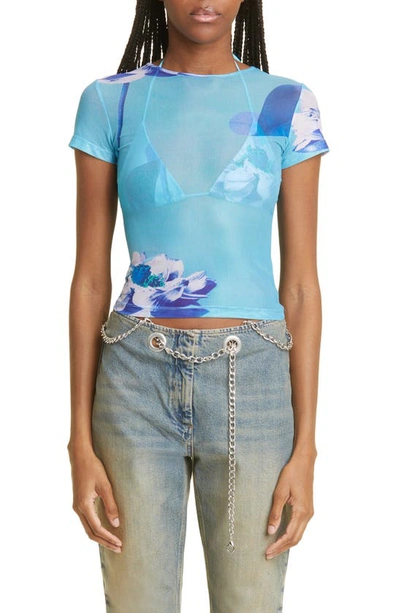 Miaou Blue Lotus Mini Mesh T-shirt