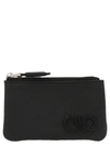 Ferragamo Gancini Leather Keyring In Black