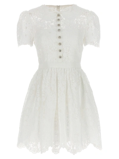 Self-portrait Lace Mini Dress In White