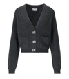 Ganni Butterfly-button Cardigan In Grey