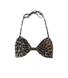 GANNI GANNI  LEOPARD PRINT BANDEAU BIKINI TOP