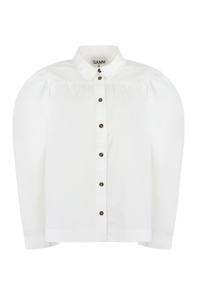 GANNI GANNI LONG SLEEVE COTTON SHIRT