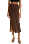 SIR JACQUES RUCHED MESH SKIRT