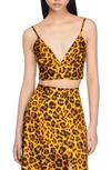 SANDRO CANNES LEOPARD PRINT CROP TOP