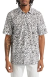 Good Man Brand Big On-point Short Sleeve Stretch Organic Cotton Button-up Shirt In Marker Floral