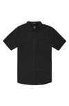 Volcom Date Knight Short Sleeve Button-up Shirt In Black