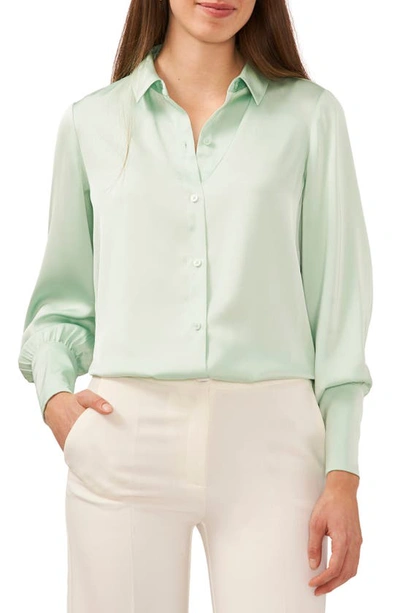 Halogen Button-up Shirt In Seafoam Green