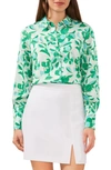 Halogen Button-up Shirt In Floral Green