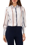 Halogen Button-up Shirt In Seafoam Green/ Ivory