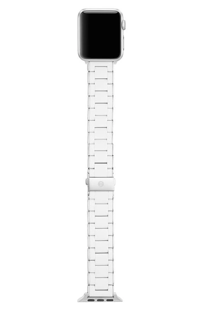 Michele Apple Watch Stainless And Silicone-wrapped Interchangeable Bracelet, 38-49mm In White/silver