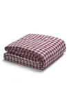 Piglet In Bed Gingham Linen Duvet Cover In Berry