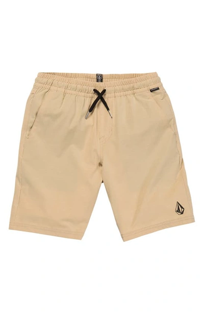 Volcom Big Boys Understoned Elastic Waist Hybrid Shorts In Almond