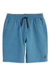 Volcom Kids' Understoned Hybrid Shorts In Aged Indigo
