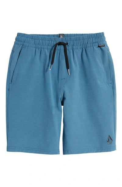 Volcom Kids' Understoned Hybrid Shorts In Aged Indigo