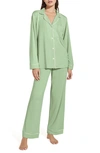 Eberjey Gisele Jersey Knit Pajamas In Pistachio Ivory