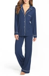 Eberjey Gisele Jersey Knit Pajamas In Navy/ Ivory