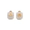 GIVENCHY GIVENCHY  4G GOLDEN PAVED HOOPS EARRINGS JEWELLERY