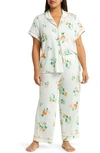 Nordstrom Moonlight Crop Pajamas In Blue Morning Fruity Floral